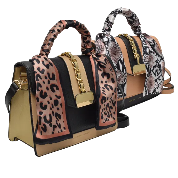 Adrienne Vittadini Isabella Collection Medium Satchel with Scarf Handle
