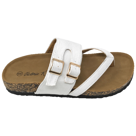 Victoria K. Women's Fashion Buckle Footbed Sandals