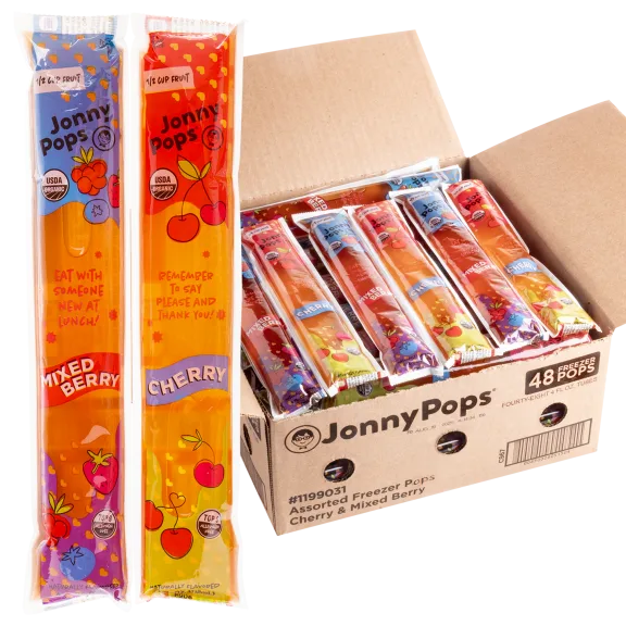 48-Pack: Jonny Pops Large 4oz Freezer Pops (Cherry & Mixed Berry)