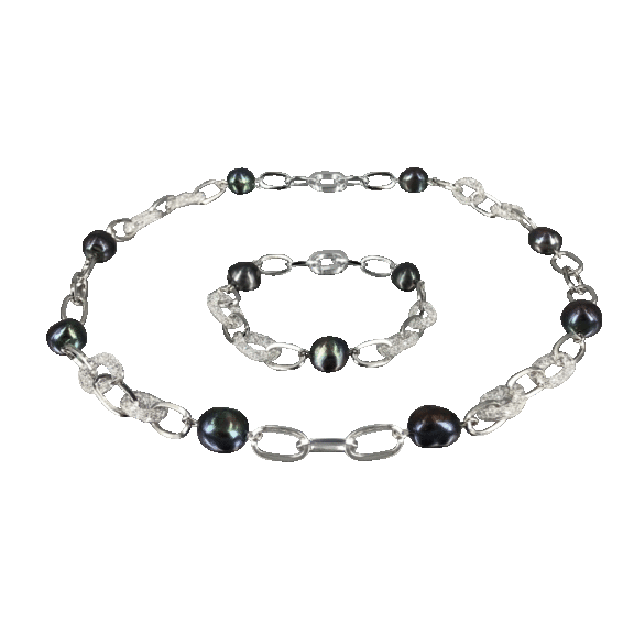 Pacific Pearls Sunshine Coast Collection 18K Gold Filled Swarovski Set