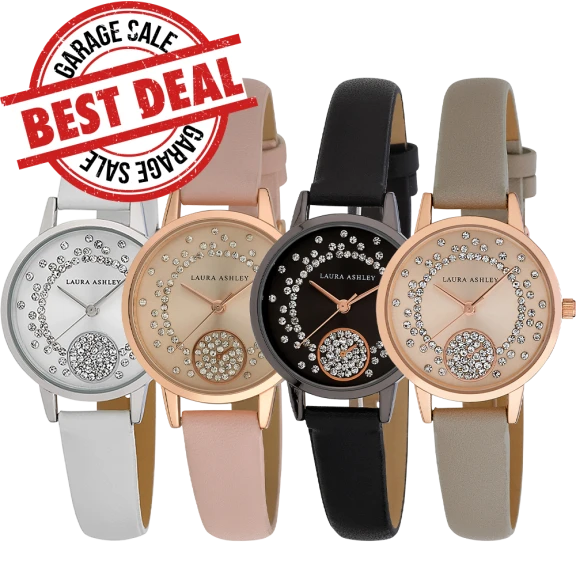 Laura Ashley Women's Spray Strap Crystal Dial Watch