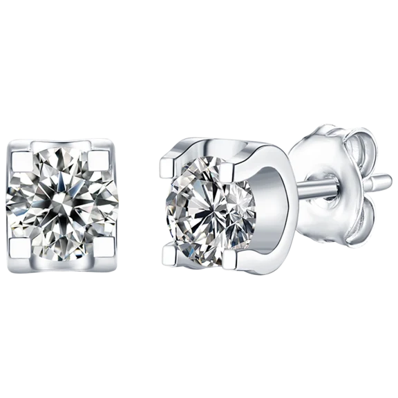 Stella Valentino 1/2 Carat TW Moissanite Solitaire Tulip Stud Earrings