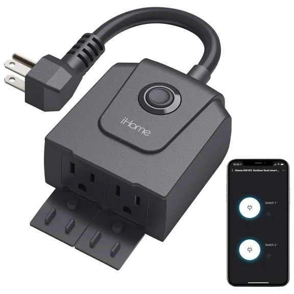iHome Flow Outdoor Weather-Resistant Dual Smart Plug