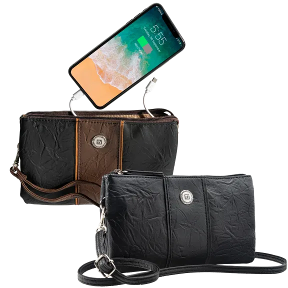 Stone Mountain Leather Trifecta Phone Charging Mini Crossbody Combo Bag