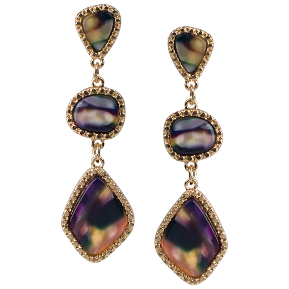 Tortoise Multi-Shape Resin Drop Earrings