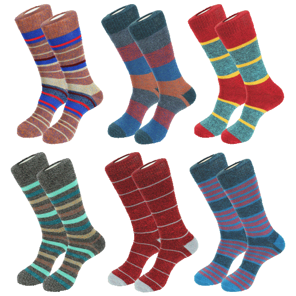 6-Pack: Unsimply Stitched Men's Multi-Color Boot Socks