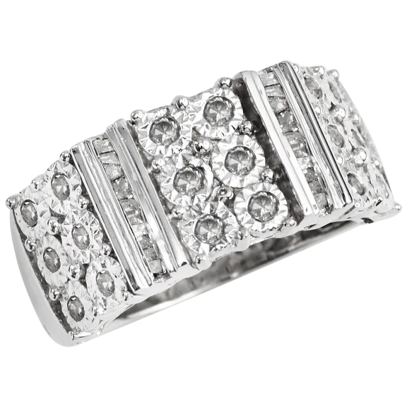 Savvy Cie Diamond 0.50 Carat TW Ring in Sterling Silver