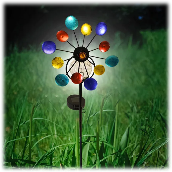 Touch of Eco Solar LED Garden Spinning Metal Pinwheel