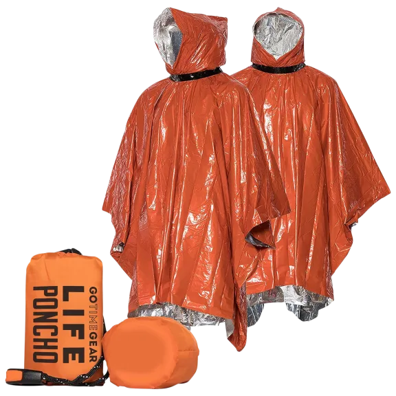 2-Pack: Go Time Gear Emergency Survival Life Poncho