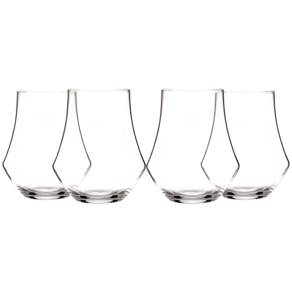 4-Piece: Berkware Tulip Shaped Lowball Whiskey Glasses