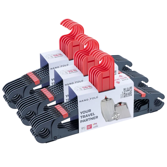 18-Pack: Hangfold Travel Hangers (Red)