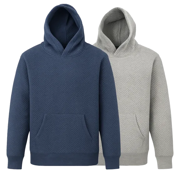 Valani Men's Hoodie Heather Herringbone Pullover Sweatshirt
