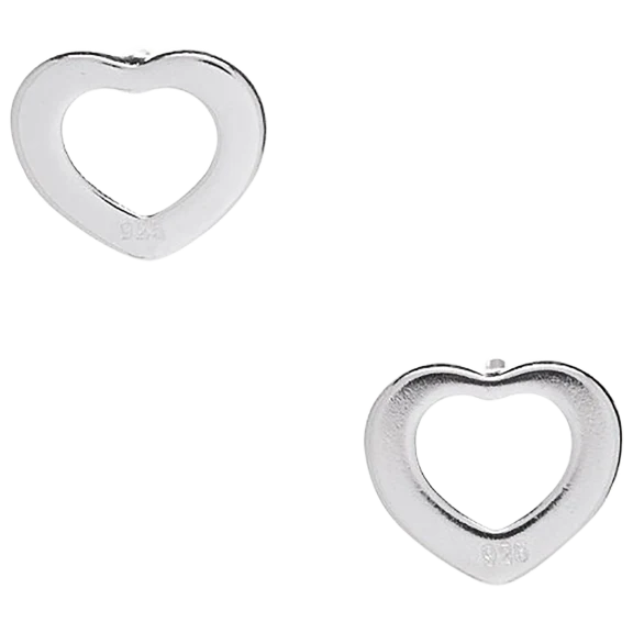 Hollywood Sensation Ivy Heart Stud Earrings in Sterling Silver-Plated