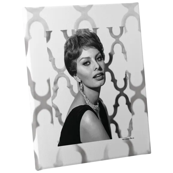 Fairchild Paris Sophia Loren Black and White Canvas - 16" x 20"