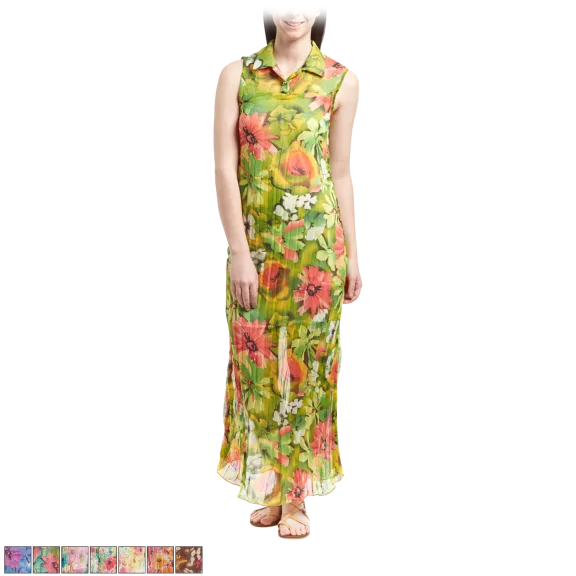 Daily Wear Women's Fashion Floral Print Dress with Collar Neckline