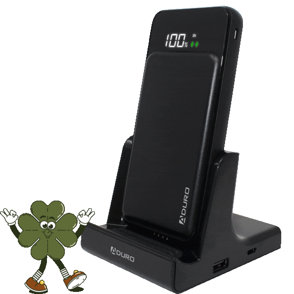 Aduro PowerUp 2-in-1 Qi Wireless Charging Battery & Desktop Charging Station