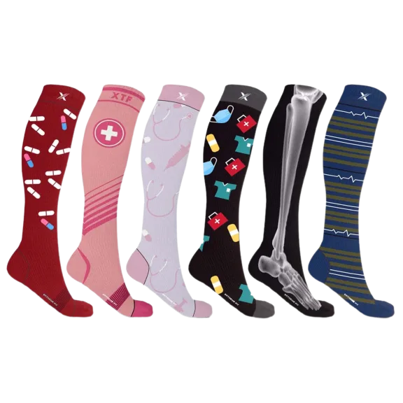 6 Pack: Extreme Fit Energizing Socks for Medical Professionals