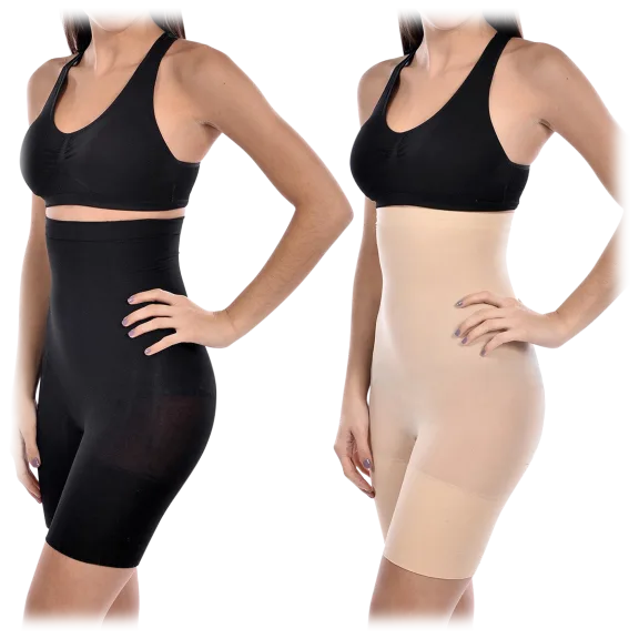 2 Pack Body Beautiful Seamless Extra Hi-Waist Long Leg Shaping with Butt Support