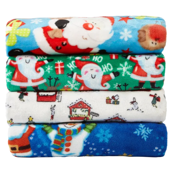 Noble House Santa Microfiber Plush Throw