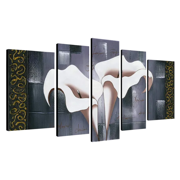 Weico Abstract Brown Lily Canvas Wall Art