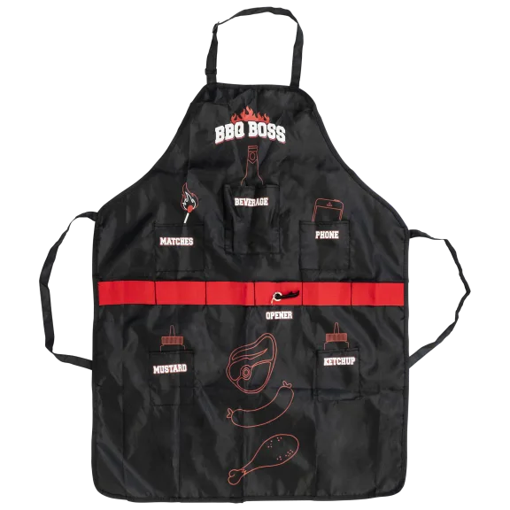BBQ Boss Apron With Multi Pockets & Bottle Opener