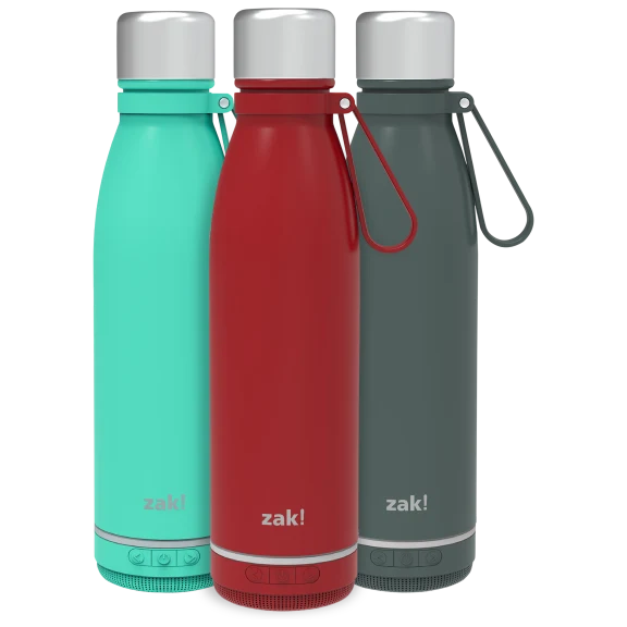 2-Pack: Zak! Play 17.5 oz Freestyle Bottle with Bluetooth Speaker