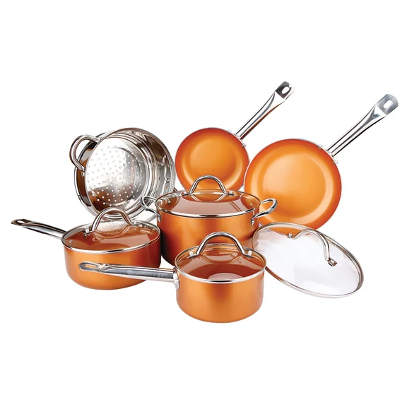 Copper Luxury 10-Piece Copper Cookware Set
