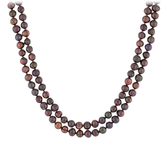 Splendid Pearls Endless 64" Black Pearl Necklace