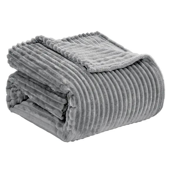 Luxury Home Striata Lined Ribbed Corduroy Blanket