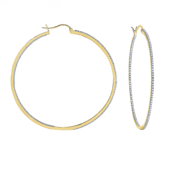 Megan Walford Genuine Diamond Hoop Earrings