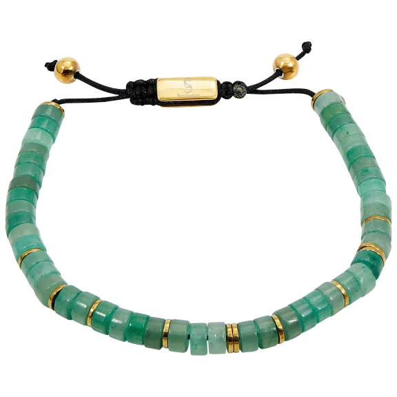Savvy Cie Genuine Jade Adjustable Slider Bracelet