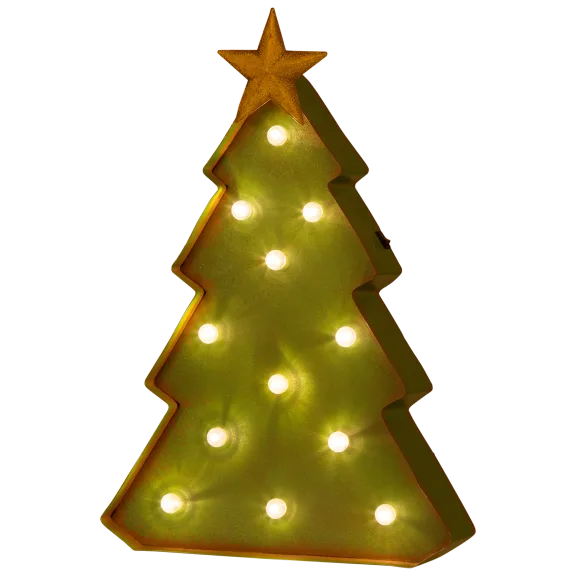 Glitzhome 16.14"H Holiday Marquee Christmas Tree Decor