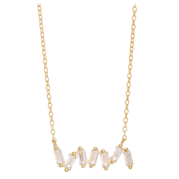 Olivia Soho Sterling Silver Gold Plated Baguette Necklace