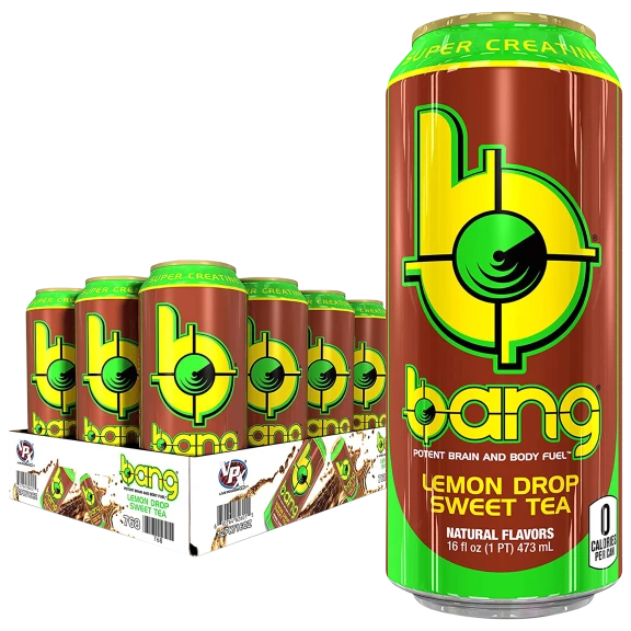 12 Pack: Bang Lemon Drop Sweet Tea Energy Drinks (16 oz)