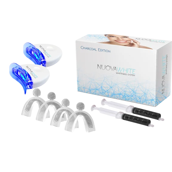 NuovaWhite Charcoal Edition LED Teeth Whitening Kit