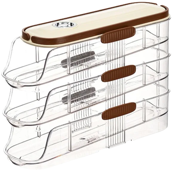 Krediz 3-Tier Rolling Egg Dispenser for Fridge