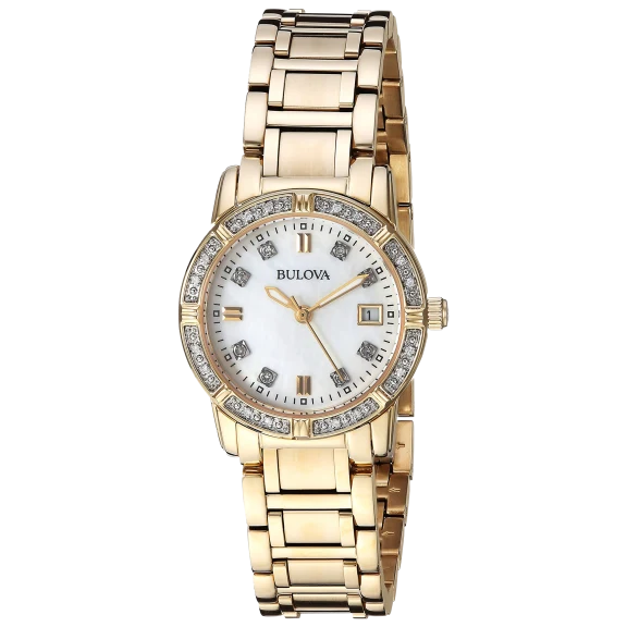 Bulova Quartz Highbridge Gold-Tone Ladies Watch in Stainless Steel