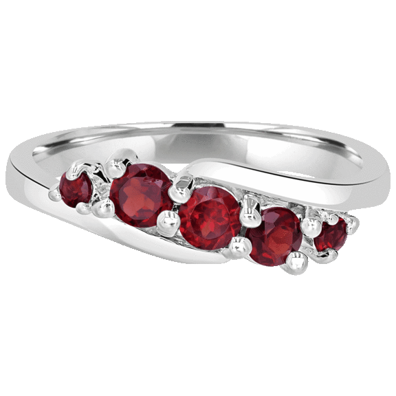 Gemistry Sterling Silver Genuine Stone Wave Ring