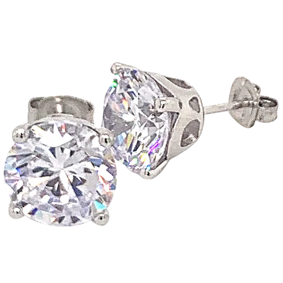 Edgewater Sterling Silver Swarovski Round Stud Earrings