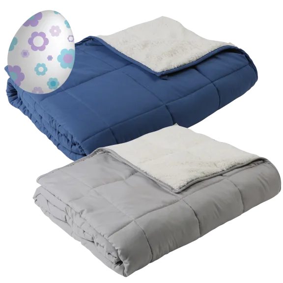 Great Bay Home Microfiber & Sherpa Reversible Weighted Blanket 48"x72"