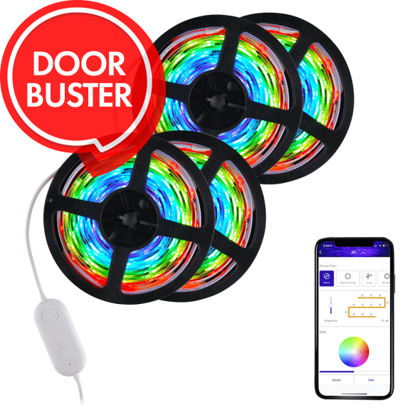 2-Pack: BlissLights BlissGlow 32' Bluetooth LED Strip Lights (64' Total)