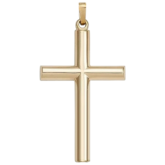 Pori Jewelers 14K Gold Simple Tube Cross Pendant