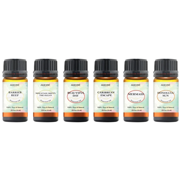 Amore Paris 100% Pure Therapeutic-Grade Aromatherapy Essential Oil Set (6-Piece)
