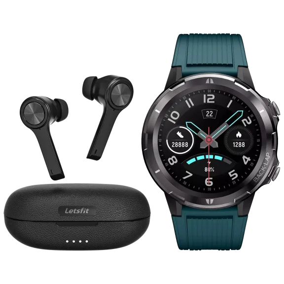 Letsfit Smart Watch + True Wireless Earbuds Bundle