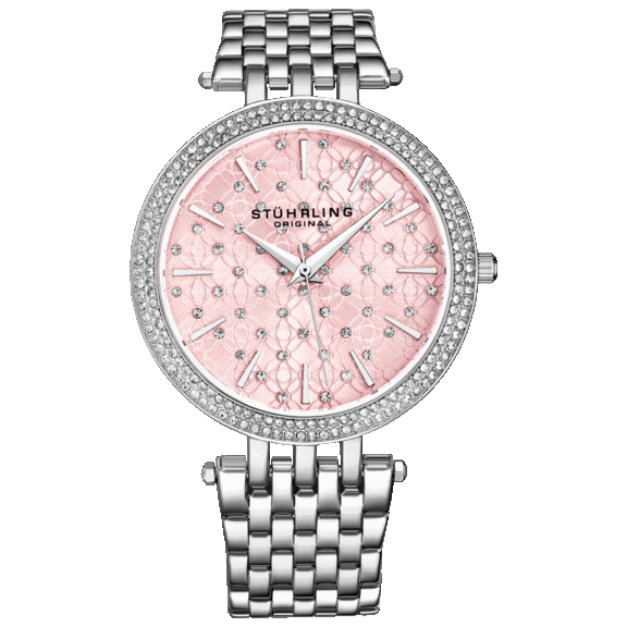 Stuhrling Women's Pearl Symphony Quartz 38mm Fashion Link Bracelet Watch