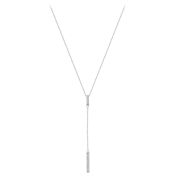 Fifth and Fine Sterling Silver 1/10 Carat T.W. Diamond Bar Y Necklace