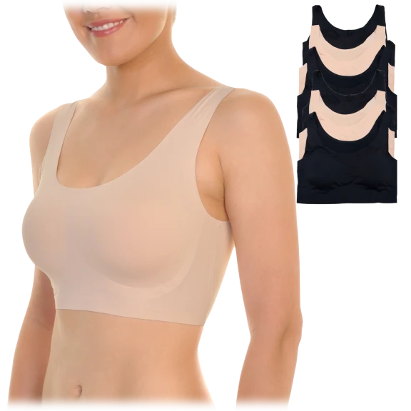 6-Pack: Angelina Wireless Microfiber Laser Cut Bralette