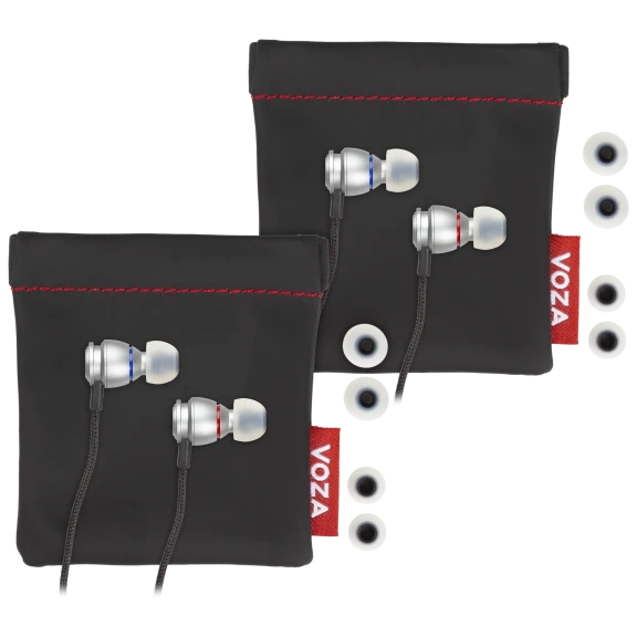 2-Pack: Voza V100S Hi-Res Bass Series Lossless Audio Wired Earbuds
