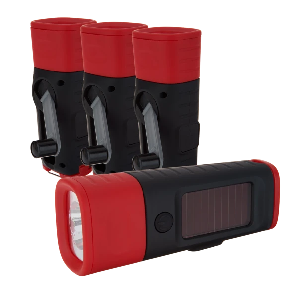 4-Pack: Crank / Solar LED Flashlight/Lanterns
