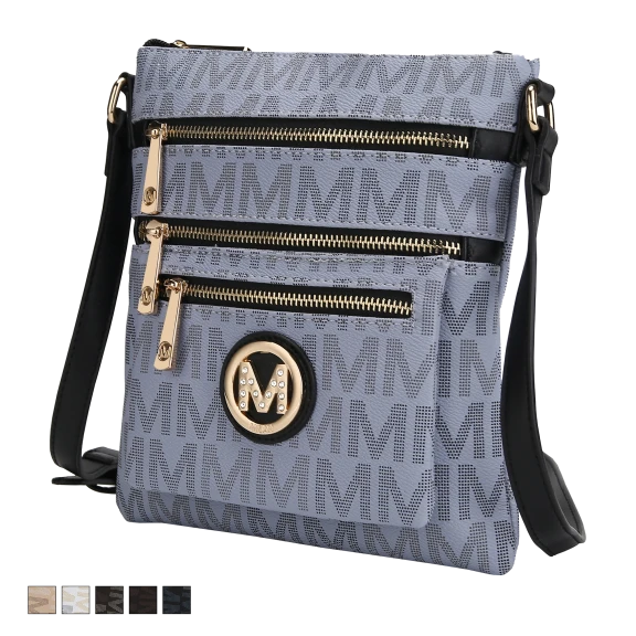 MKF Collection Beatrice M Signature Multi Compartments Crossbody by Mia K